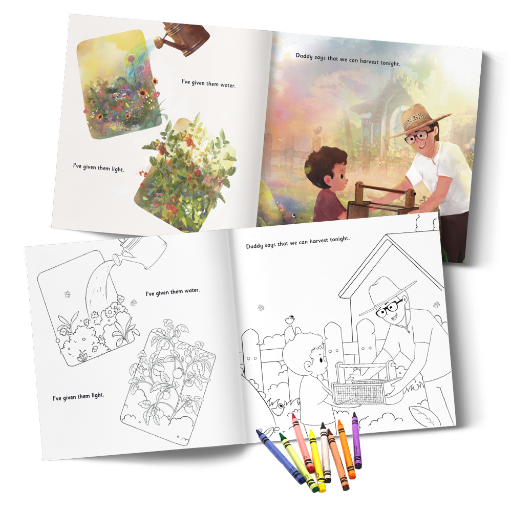 "Benny In The Garden" Hardcover & Coloring Book Bundle