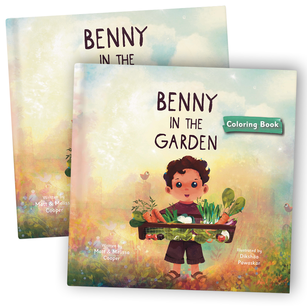 "Benny In The Garden" Hardcover & Coloring Book Bundle